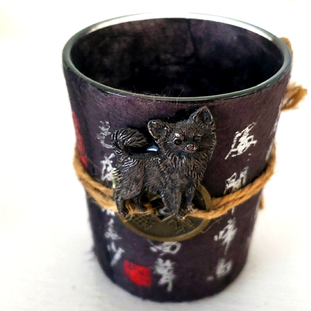 Long Coat Chihuahua Votive Candle Holder